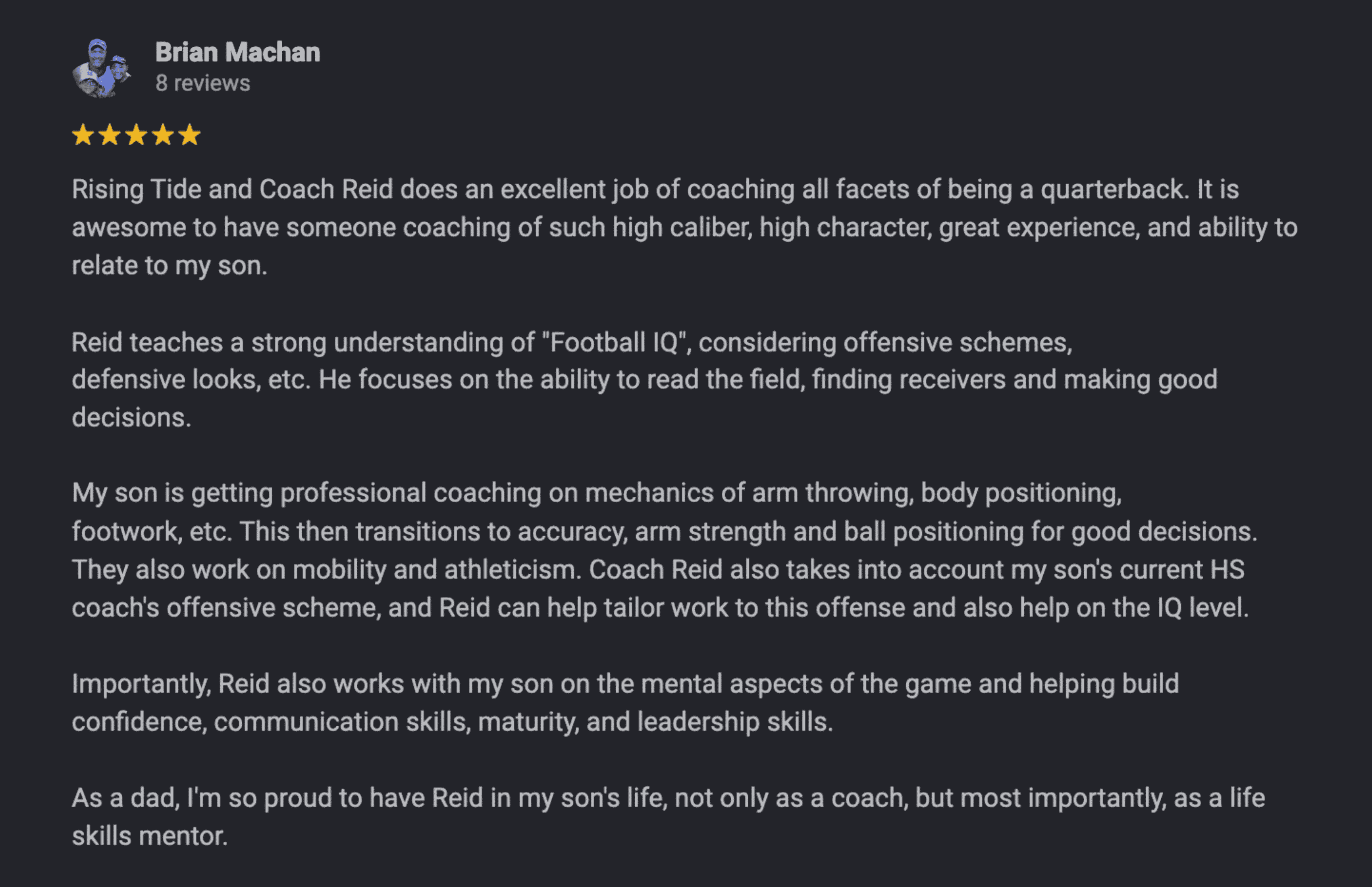 Parent testimonial
